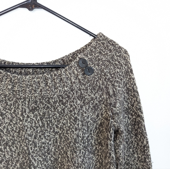 Early 2000s Old Navy Flecked Knit Boat/Off the Shoulder Neck Sweater - Picture 4 of 9